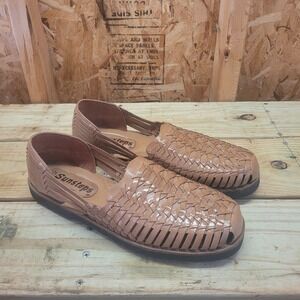 Sunsteps Shoes Mens Size 10.5 Hand Woven Leather Loafers Slip On Casual